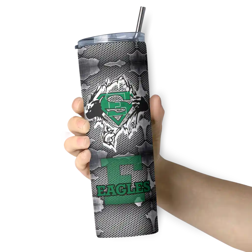 custom-eastern-michigan-eagles-chevron-v-green-gray-skinny-tumbler-premium-grade.webp