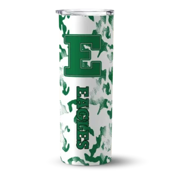 Custom Eastern Michigan Eagles Claw Marks Green White Skinny Tumbler