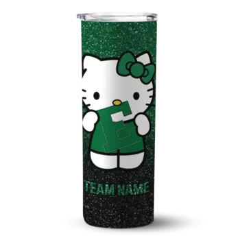 Custom Eastern Michigan Eagles Hello Kitty Green Black Skinny Tumbler