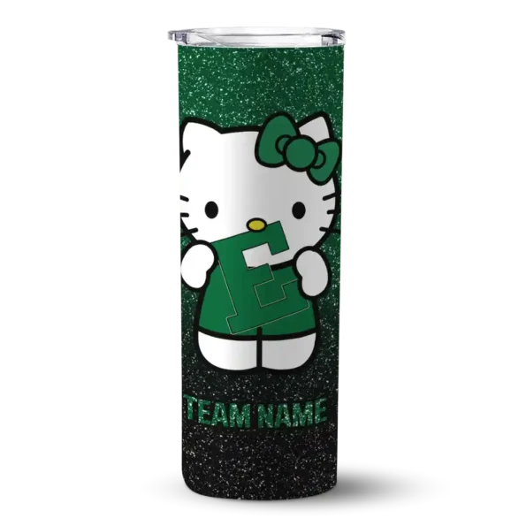 custom eastern michigan eagles hello kitty green black skinny tumbler best selling