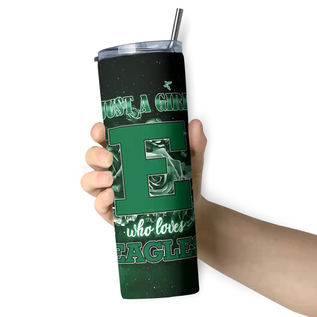 custom-eastern-michigan-eagles-rose-romance-green-black-skinny-tumbler-premium-grade.webp