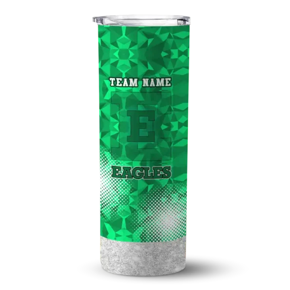 custom eastern michigan eagles starburst tiles green skinny tumbler best selling