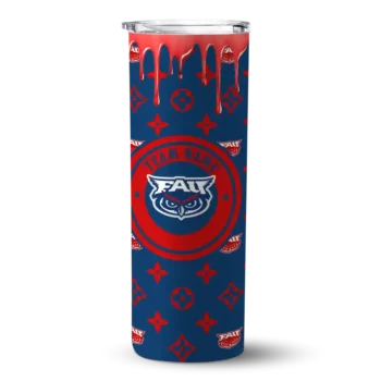 Custom Florida Atlantic Owls Camo Streak Blue Skinny Tumbler