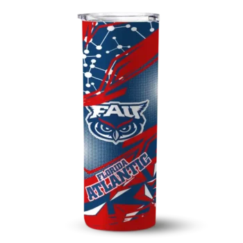 Custom Florida Atlantic Owls Helmet Clash Blue Skinny Tumbler