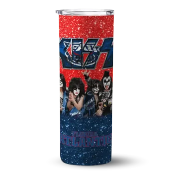 Custom Florida Atlantic Owls Kiss Band Red Skinny Tumbler