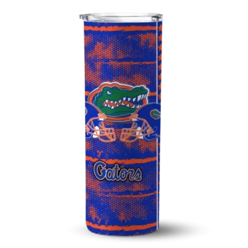 Custom Florida Gators Chevron Patch Blue Skinny Tumbler