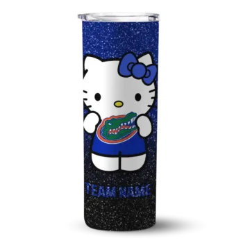 Custom Florida Gators Hello Kitty Blue Black Skinny Tumbler