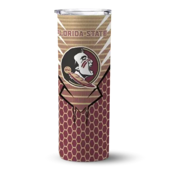 Custom Florida State Seminoles Chevron Stripes Garnet Skinny Tumbler