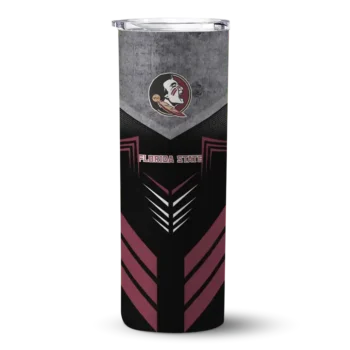 Custom Florida State Seminoles Hexagon Honeycomb Garnet Black Skinny Tumbler