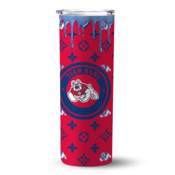 Custom Fresno State Bulldogs Camo Streak Red Skinny Tumbler