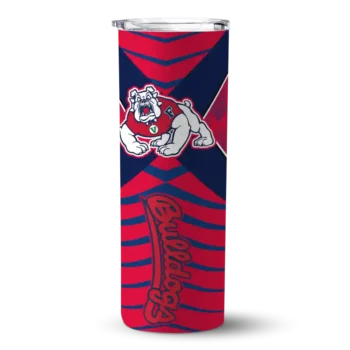 Custom Fresno State Bulldogs Camo Texture Red Skinny Tumbler