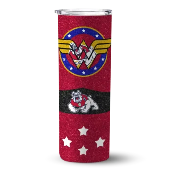 Custom Fresno State Bulldogs Star Cluster Red Skinny Tumbler