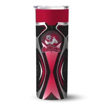 Custom Fresno State Bulldogs Superman Emblem Red Black Skinny Tumbler