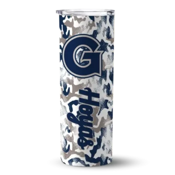 Custom Georgetown Hoyas Claw Marks Blue White Skinny Tumbler