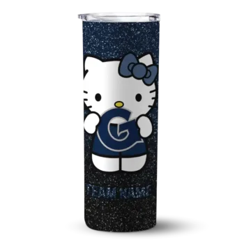 Custom Georgetown Hoyas Hello Kitty Blue Black Skinny Tumbler