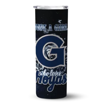 Custom Georgetown Hoyas Rose Romance Blue Black Skinny Tumbler