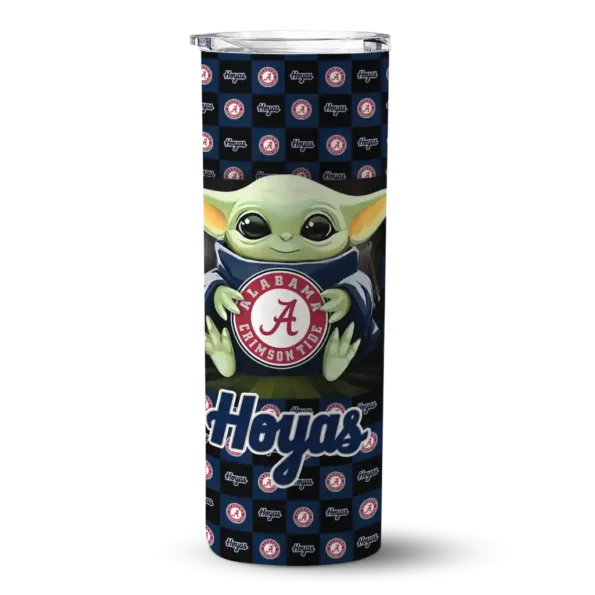 custom georgetown hoyas yoda cozy blue black skinny tumbler best selling 1