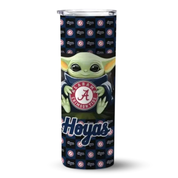 Custom Georgetown Hoyas Yoda Cozy Blue Black Skinny Tumbler
