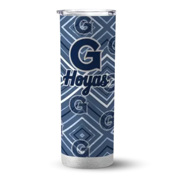 Custom Georgetown Hoyas Zipper Leopard Blue Skinny Tumbler