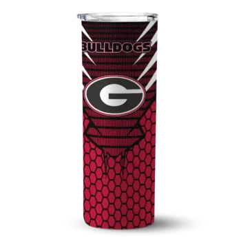 Custom Georgia Bulldogs Chevron Stripes Red Skinny Tumbler