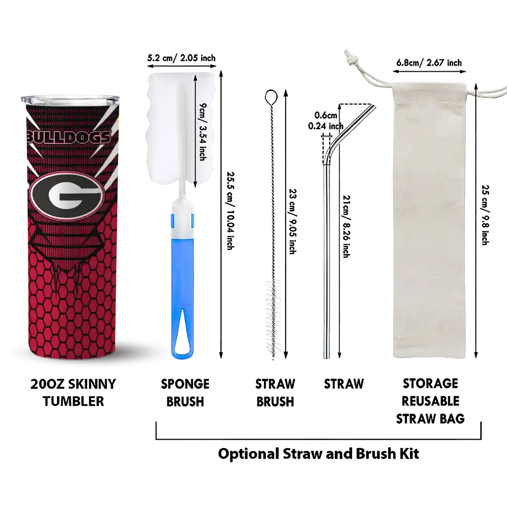 custom-georgia-bulldogs-chevron-stripes-red-skinny-tumbler-new-arrival.webp