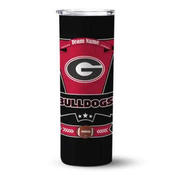 Custom Georgia Bulldogs Helmet Belt Red Black Skinny Tumbler
