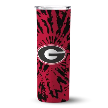 Custom Georgia Bulldogs Metallic Grid Red Skinny Tumbler