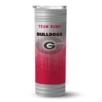 Custom Georgia Bulldogs Swirl Texture Red Skinny Tumbler