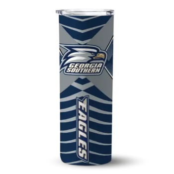 Custom Georgia Southern Eagles Camo Texture Blue Skinny Tumbler