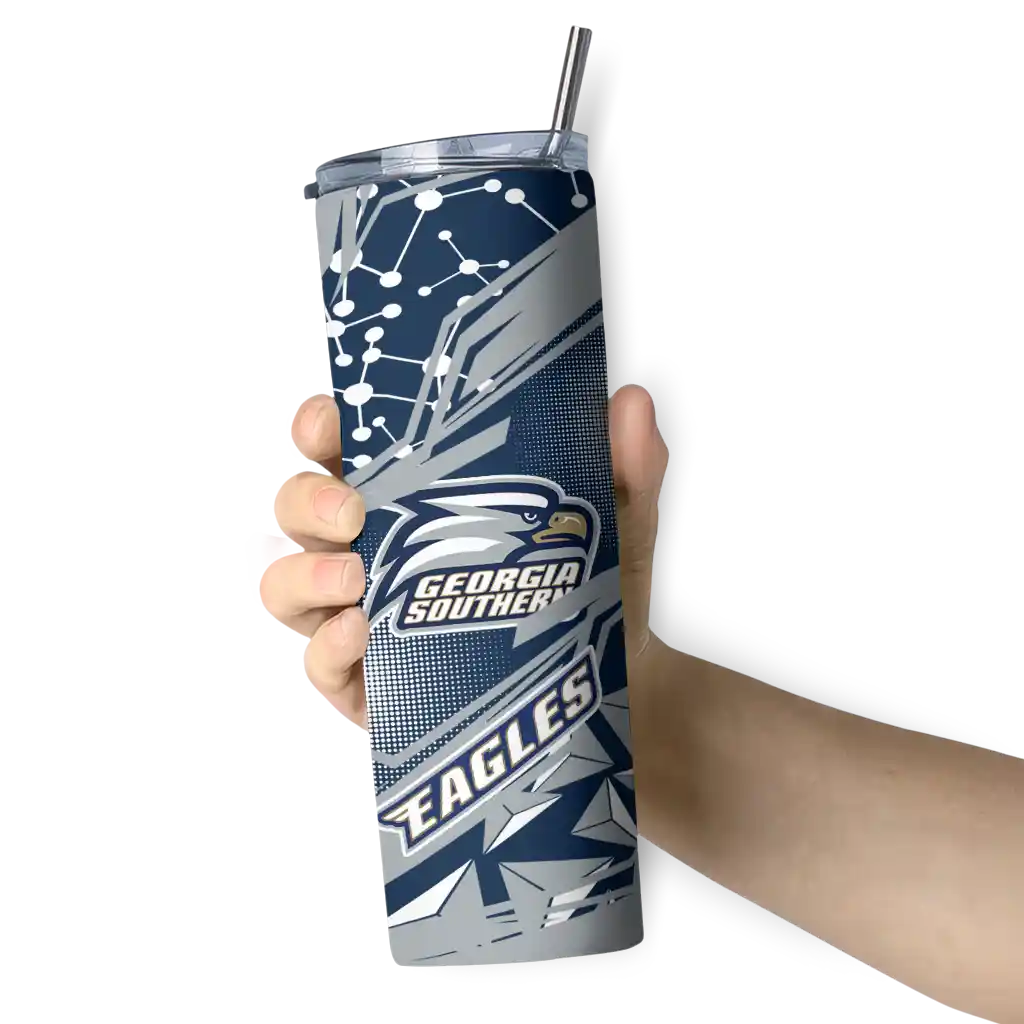 custom-georgia-southern-eagles-helmet-clash-blue-skinny-tumbler-premium-grade.webp