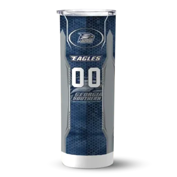Custom Georgia Southern Eagles Stacked Diamond Blue Skinny Tumbler