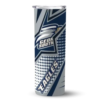 Custom Georgia Southern Eagles Web Stripes Blue White Skinny Tumbler