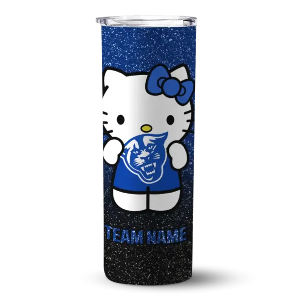 custom georgia state panthers hello kitty blue black skinny tumbler best selling