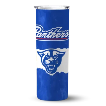 Custom Georgia State Panthers Torn Band Blue White Skinny Tumbler