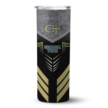 Custom Georgia Tech Yellow Jackets Hexagon Honeycomb Gold Black Skinny Tumbler