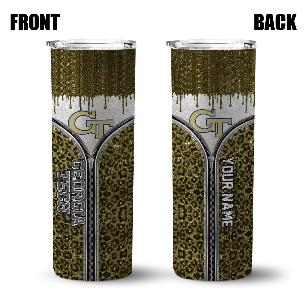 custom-georgia-tech-yellow-jackets-sparkle-drip-gold-skinny-tumbler-fashion-forward.webp