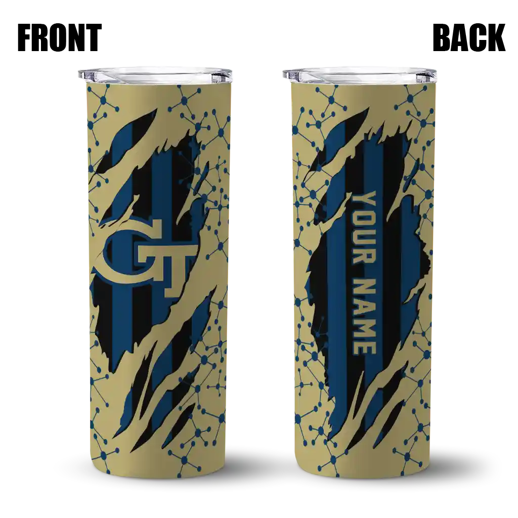 custom-georgia-tech-yellow-jackets-star-pop-gold-black-skinny-tumbler-fashion-forward.webp