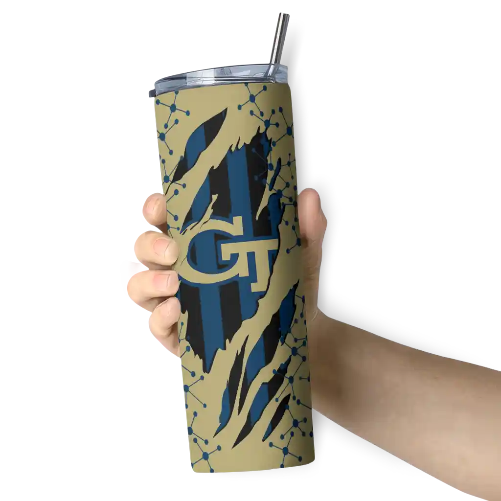 custom-georgia-tech-yellow-jackets-star-pop-gold-black-skinny-tumbler-premium-grade.webp
