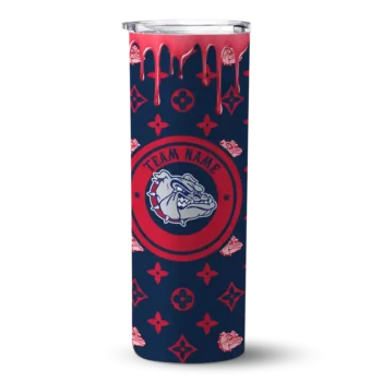 Custom Gonzaga Bulldogs Camo Streak Blue Skinny Tumbler
