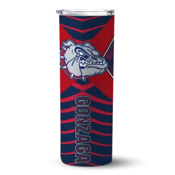 Custom Gonzaga Bulldogs Camo Texture Blue Skinny Tumbler