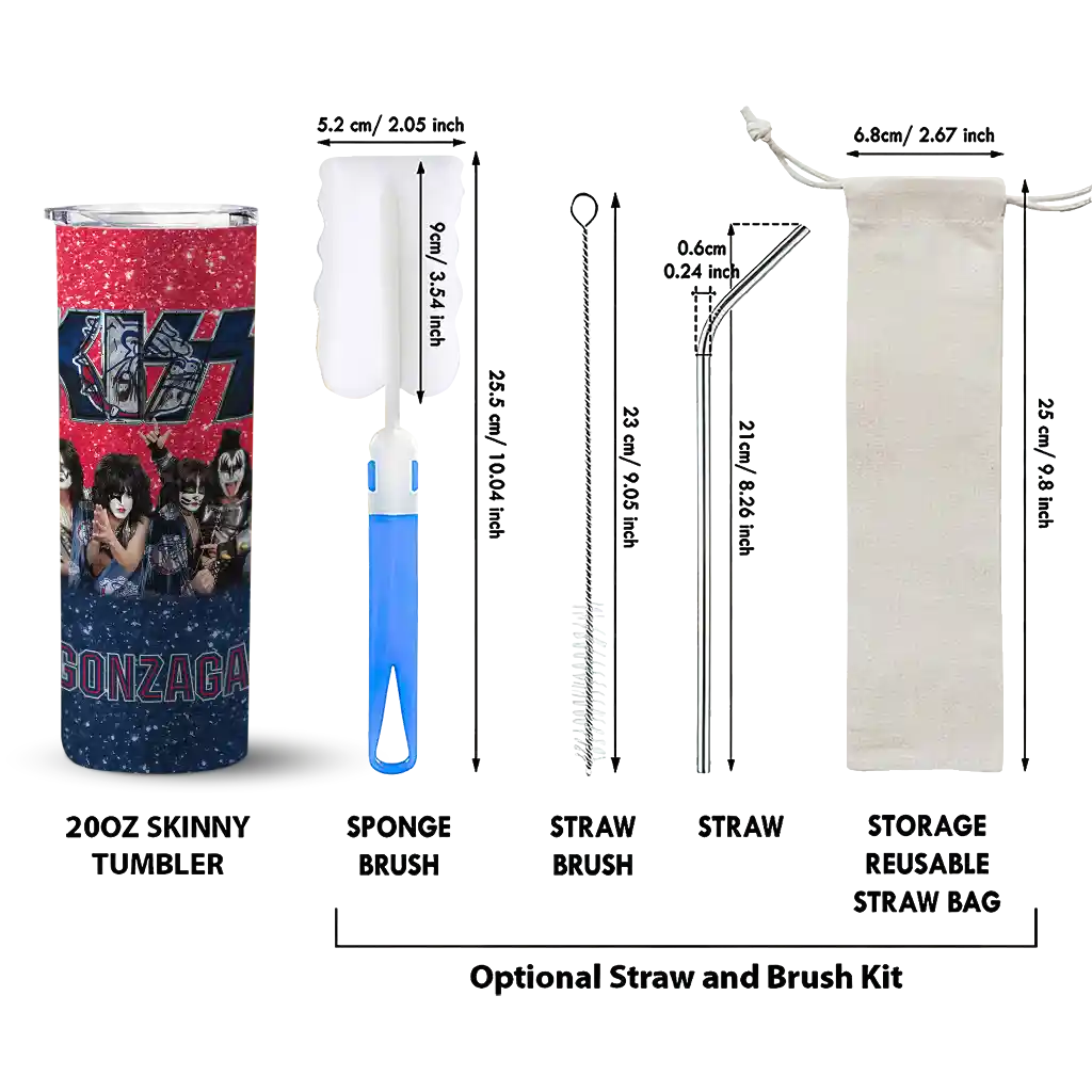 custom-gonzaga-bulldogs-kiss-band-red-skinny-tumbler-new-arrival.webp