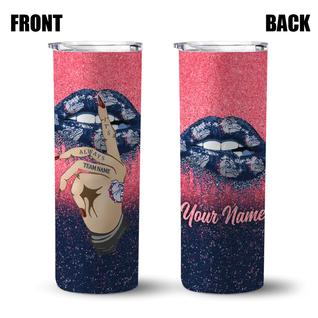 custom-gonzaga-bulldogs-sparkle-lips-blue-skinny-tumbler-fashion-forward.webp