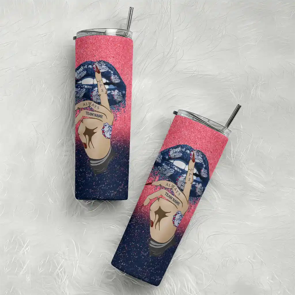 custom-gonzaga-bulldogs-sparkle-lips-blue-skinny-tumbler-top-rated.webp