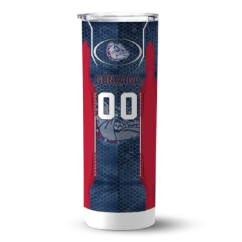 Custom Gonzaga Bulldogs Stacked Diamond Blue Skinny Tumbler
