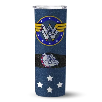 Custom Gonzaga Bulldogs Star Cluster Blue Skinny Tumbler