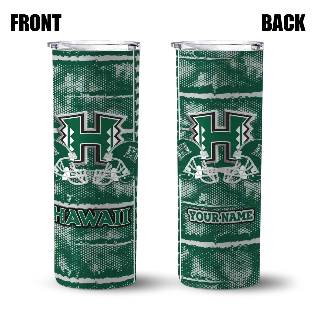 custom-hawaii-rainbow-warriors-chevron-patch-green-skinny-tumbler-fashion-forward.webp