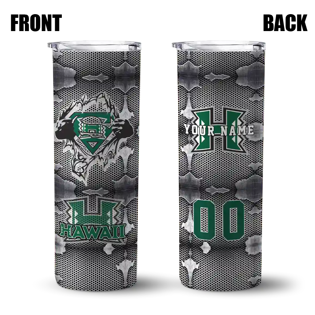 custom-hawaii-rainbow-warriors-chevron-v-green-gray-skinny-tumbler-fashion-forward.webp