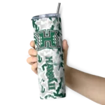custom-hawaii-rainbow-warriors-claw-marks-green-white-skinny-tumbler-best-selling-1.webp