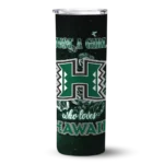 custom-hawaii-rainbow-warriors-rose-romance-green-black-skinny-tumbler-best-selling.webp