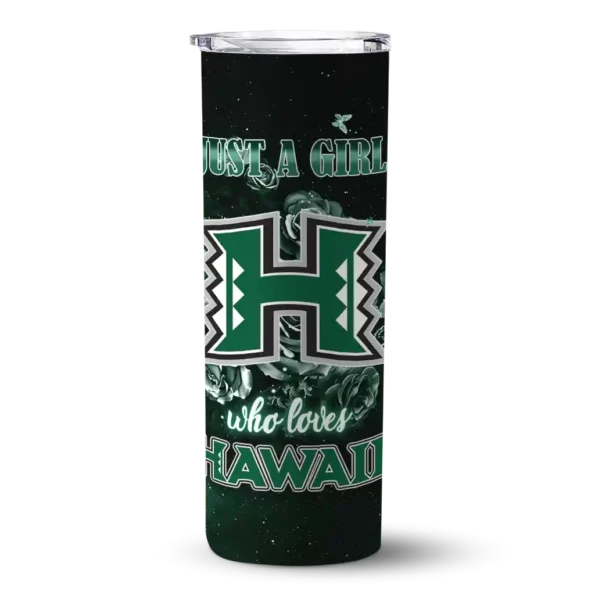 custom hawaii rainbow warriors rose romance green black skinny tumbler best selling